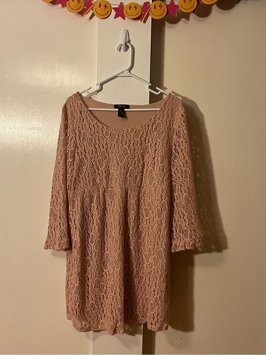 Style & Co. Dresses & Skirts - Style & Co. Blush Pink Lace Long Sleeve Swing Dress